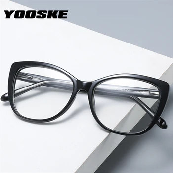 YOOSKE TR90 Kvadratnih Očala Okvirji za Ženske Modni Pregleden Optičnih Očal Okvir Kratkovidnost Očal, Vzmetne Noge Z Torbica Krpo