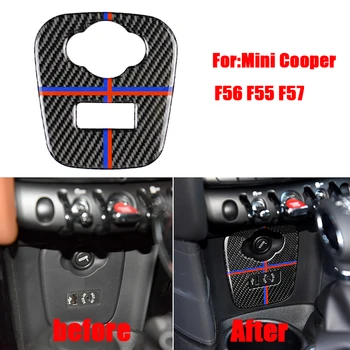 Za Mini Cooper F56 F55 F57 Dodatki Notranjost Avtomobila Ogljikovih Vlaken Vžigalnik USB, AUX Plošči Konzole Kritje Nalepka