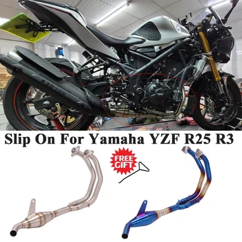 Za Yamaha YZF R25 R3 MT-03 MT03 motornega kolesa, Izpušni Sistem Cevi Pobeg Spredaj Povezavo Cevi Zdrsne Na Katalizator Povezati Original Glušnika