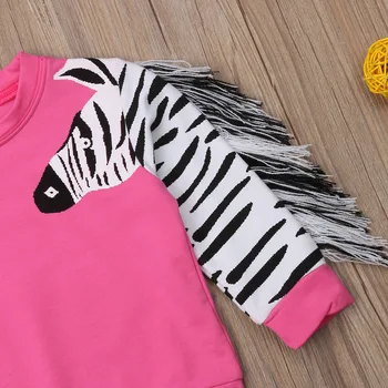 Zebra Rese Hoodies Malčka Otroci Baby Dekleta 3D Zebra Bombaž Vrh Shirt Majica Oblačila Otrok Dekle Jeseni Majica