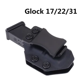 Znotraj Pas IWB Kydex Revije Prevoznik Mag Tulec Za Glock 17 19 22 23 26 27 31 32 43 Skriti Nosijo 9 mm pištolo Torbica