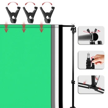 ZUOCHEN Foto Studio LED Luči Softbox Razsvetljave, Komplet 2*3m Ozadju Podporo 4 Kulise Za Fotograranje Fotograranje Facebook Živo