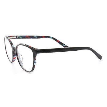 Ženske Okrogle Očala Okvirji za Ženske prevelik Letnik eyeglass okvir Cateye Acetat Očala Retro Moda Očal, Modra, Roza