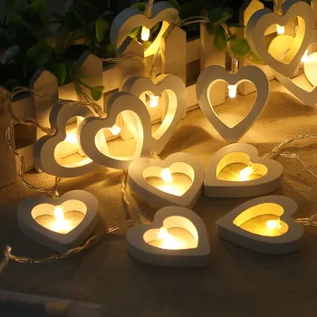 1,2 m 10 Luči LED Lesa Ljubezen Garland Polje Baterije Svetilke Poroka Dekoracija Poroka, Rojstni dan Dekoracija Velikonočna Dekoracija