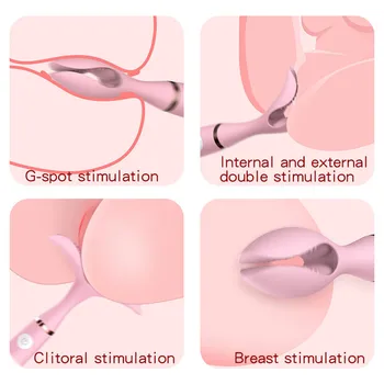 10 Načini Vibrator Dvojno Posnetek Vibracije Ženska Masturbacija Vaginalne Klitoris Stimulator Nastavek Massager Sex Igrača za Žensko Odraslih