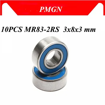 10PCS ABEC-5 MR83-2RS MR83 2RS MR83 RS MR83RS 3x8x3 mm Modra gume zaprti miniaturni Visoke kakovosti globoko groove kroglični ležaj