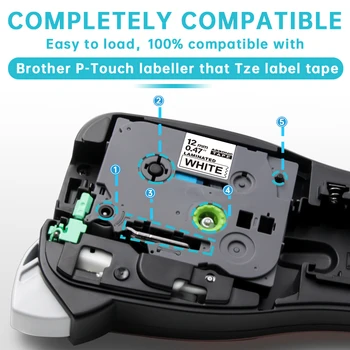 10PCS TZe-221 Združljiv za Brother P-touch Tiskalnik za Etikete Trak Tze-221 Tz-221 9 mm Črno na Belem TZ TZe 121 Plastičnimi Trakovi