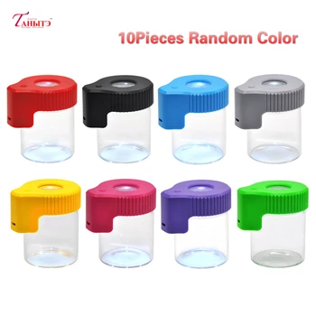 10Pcs/veliko Plastike&Stekla Light-Up LED Zraka Tesen Shranjevanje Povečevalno Jar Ogled Posodo 155ML Vakuumsko Tesnilo Plastičnih Pill Box Primeru