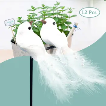 12 Kos Umetne Pene Pero Simulacije Ptica s ščipalkami za Božično Drevo Dec Visoko Kakovost in Nove blagovne Znamke