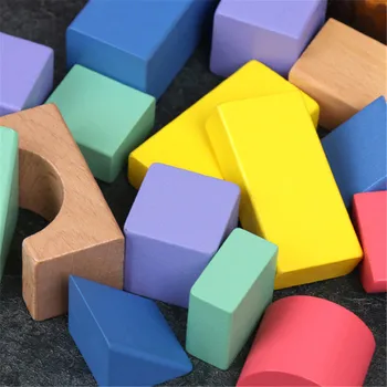 15Pcs/set Otrok Mavrica Pisane Lesene Zlaganje Bloki Igrača Ustvarjalna Lesa Montessori Gradnje Stavbe Izobraževalne Igrače