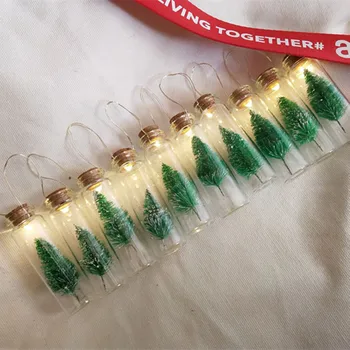 1M 10pcs Mini Božično Drevo LED Niz Vila Luči Steklenici Obesek market božič Garland Božič Okraski za Dom Novo Leto Darilo