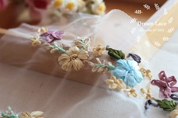 (1pair/veliko) 3D Traku Šivanje Cvetlični Cvetlični Motiv Čipke Aplicirano ,Poroka Poročni Vezenine, Čipke obliž