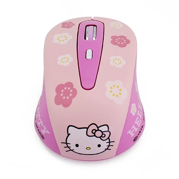 2.4 G Wireless Mouse Roza Hallo Kitty Računalniško Miško Mini Ergonomska Optični Tiho PC Miši Prenosni Za Prenosnik Urad Dekle Darilo