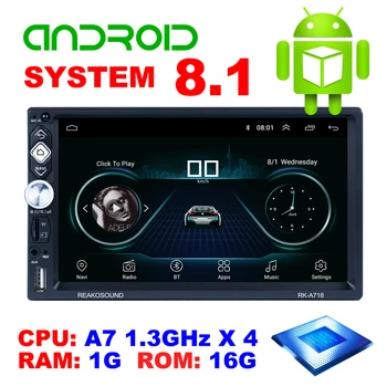2 Din avtoradio Večpredstavnostna Android 8.1 Video Player 7-Palčni Universal Auto Stereo GPS Navigacija Avto Mp5 Predvajalnik, GPS