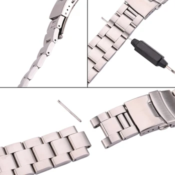 20 mm, 22 mm, iz Nerjavnega Jekla Watch Zapestnica Srebrno Črna Ukrivljen Koncu Watchbands Ženske, Moške, Kovinsko Watch Trak