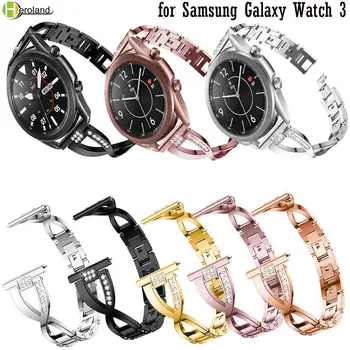 20 mm, 22 MM, iz Nerjavnega Jekla watchStrap Za Samsung Galaxy Watch 3 45mm 41mm Trak smart manšeta Kovinski Nakit Zapestnica razredi