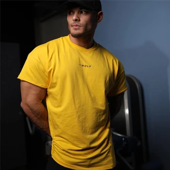 2020 Bodybuilding, Fitnes, Šport Running Man Bombaža, Kratek Rokav T-shirt Telovadnici Usposabljanje Moških Mišic Tesen Fitnes T Shirt Tees Vrhovi