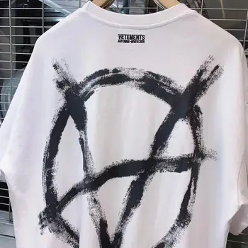 2020 Moški Ženske majice Vetements T-shirt Nazaj Big Antiwar Logotip Spredaj Malo Vetements Tee 1:1 Krona Vrhovi VTM