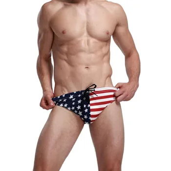 2020 Novo Ameriško Zastavo Mens Bikini Kopalke, Moške Kopalke Mens Plavanje Hlačnic Seksi Sunga Maillot Bain De Homme Zwembroek