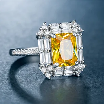 2021 luksuzni rumene barve princesa zaročni prstan za ženske, obletnice, darila nakit večino prodajajo brezplačna dostava R5832