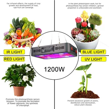 2400W Celoten Spekter Plošča lučka LED Grow Light Toplogrednih Vrtnarstva Rastejo Svetilka za uporabo v Zaprtih prostorih Cvetenja Rastlin Lučka za preklapljanje