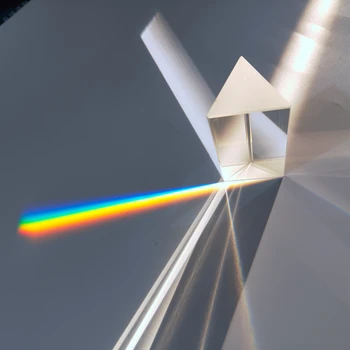 25x25x80mmTriangular Prizmo BK7 Optični Fizika Poučevanja Refracted svetlobnega Spektra Mavrice Prizme Stekla Otroci, Učenci predstavijo