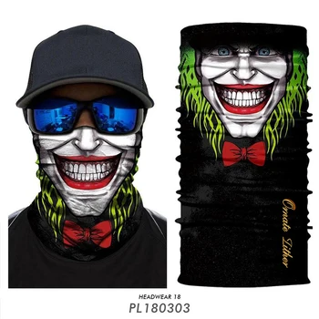 3D Joker Bandanas Mascarillas Masko Braga Cuello Kolesarjenje Glavo maske za obraz Klovn Vratu Gaiter Balaclava Motocikel Obraz Ščit