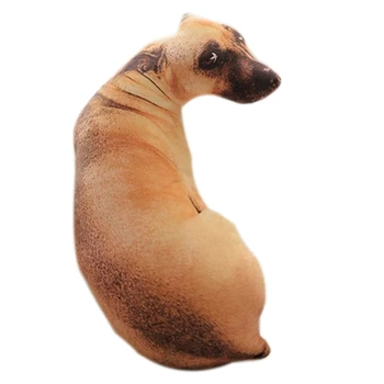 3D Srčkan Bend Pes Natisnjeni Vrgel Blazino Veren Živali Smešno Pes Glavo Cosplay Otrok Najljubša Igrača Blazine za Dom