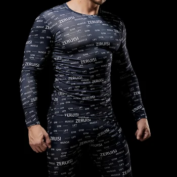 3D Tiskanje Moške spodnje Perilo Stiskanje T Shirt Fitnes Tesen Dolg Rokav Usposabljanje Jogger Srajce Telovadnici, Šport, Quick Dry rashguard