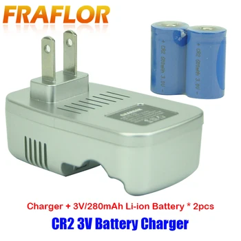 3V CR2 Baterija 2 Kos 3V Li-ionska Akumulatorska Baterija + 1 Kos CR2 Baterija Polnilnik Za Rangefinder Mini Daljnogled, Fotoaparat Baterije