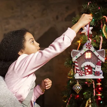 #40 Najnovejši Navidad 2020 Božični Okrasek Odlikovanja Led Svetlobni Božič Hiša Dekoracijo Obesek Новогодние Украшения