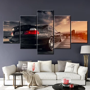 5 Plošča BMW E46 Športni Avto Slikarstvo Doma Dekor Za dnevno Sobo Sliko Wall Art Platno Sodobnih Modularno Umetnine