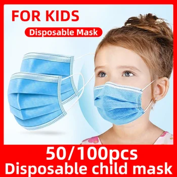 50/100/200pcs Otrok Masko za Enkratno uporabo Zaščitne Maske Anti-bakterijske Dustproof Usta Masko za Otroke Zdravje Elastična Masko