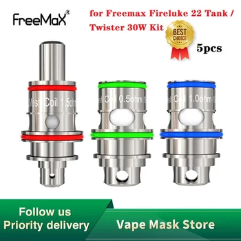 5pcs Original Freemax Fireluke 22 Očesa Tuljavo za 0,5 ohm DTL & 1.0/1.5 ohm REFERENCE Očesa Tuljavo za Freemax Fireluke 22 Tank / Twister 30W Kit