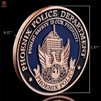 5Pcs/Veliko ZDA Phoenix Policijske Agencije Nadangel St. Michael Bronasto Žeton Kovinski zbirateljskih Kovancev