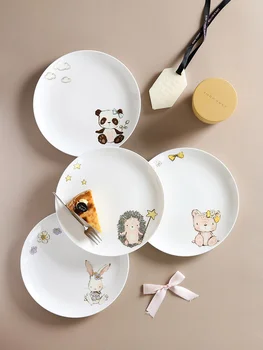 8 inch keramične plošče kosti kitajske zrezek sladice ploščo, ustvarjalno, srčkan živali panda zajec medveda ježa na glazirana jed domačo uporabo