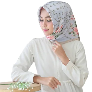 90*90 cm Elegantna Dama Tiskanja Kvadratni Šal Muslimanski Ženski Šal Instant Hidžab Islamska Oblačila Arabski Pokrivala Headscarf Molitev Turban