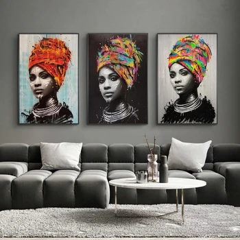 Afriška Ženska Nag Platna Slike Na Steni Umetnosti Plakatov In Fotografij Črno Dekle Grafiti Umetnost Slike Doma Dekoracijo Sten