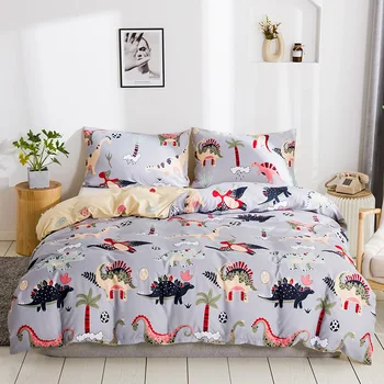 Aggcual Risanka dinozaver posteljnina nastavite eno zakonsko posteljo otrok natisnjeni lepe rjuhe kritje set za otroke domov tekstilne Kakovosti be10