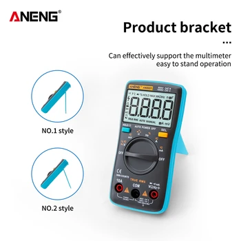 AN8001 kondenzator tester Digitalni Multimeter poklicno 6000 šteje merilnik napetosti tok objemka biti res vodi