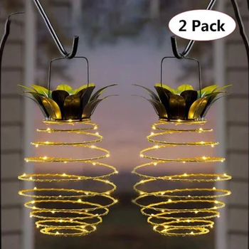 Ananas Za Sončne Energije Žarnice, Kovanega Železa Lučka LED Vrt Bakreno Svetilko, ki Lahko Flex Nepremočljiva Zunaj Lahko Visi Počitnice Razsvetljavo