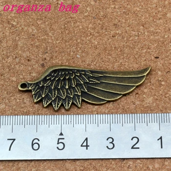 Angel s krili Čare Obeski 50Pcs/ veliko 22x56mm Antične bronaste Zlitine ewelry DIY Fit Zapestnice Ogrlica, Uhani A-306