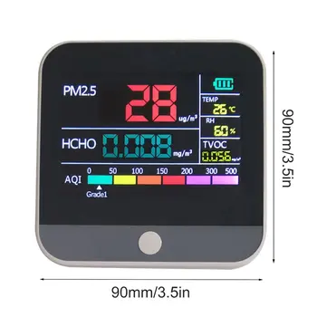 AQI Kakovosti Zraka Analiza Tester PM2.5/HCHO/TVOC Temperatura Vlažnost Monitor Plinskega Detektorja Analizator Merjenje Orodje Smog Meter