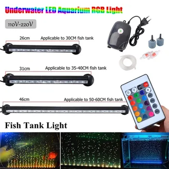 Aquarium LED RGB Razsvetljava Oddaljene Luči Akvarij Fish Tank Akvarij Dekoracijo Nepremočljiva Podvodni Bluetooth Controller Lightin