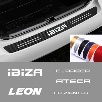Avto 3D Ogljikovih Vlaken Prtljažnik Zadnji Odbijač za Zaščito Nalepke za Seat Ibiza Leon Cupra E-racer Ateca Formentor FR Racin Dodatki