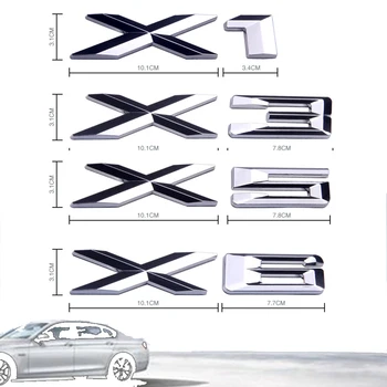 Avto logotip zadaj značko nalepke nalepke X1 X3 X4 X5 X6 GT dodatne oblike 3D chrome logotip srebro pismo plastike ABS trajne združljiv
