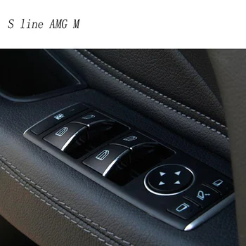 Avto styling okno dvigalo, gumbi, stikala zajema Nalepke trim za Mercedes Benz GLE W166 ML GL GLS X166 Notranje zadeve Auto Dodatki