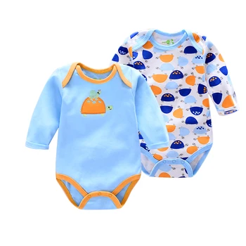 Baby Boy bodysuits Dino/slon dolgimi Rokavi za malčke Splošno oblačila novorojenčka Jumpsuit bombaž Otroška Oblačila Dekle 2 Kos/veliko