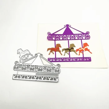 Baby Merry-go-round whirligig swing Kovin, Die Rezanje Šablon za DIY Scrapbooking album Reliefi DIY Papir, Kartice, Obrti Darilo
