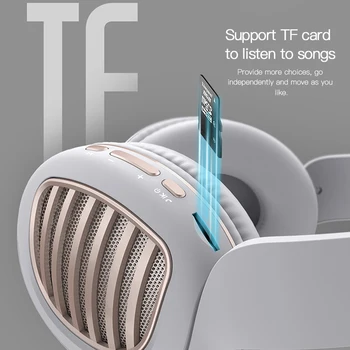 Baterija 500mAh brezžična Bluetooth slušalka Bluetooth 5.0 slušalke stereo zložljive gaming slušalke z mikrofonom podpora TF / FM
